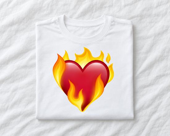 Heart on Fire Camiseta Blanca, foto 3