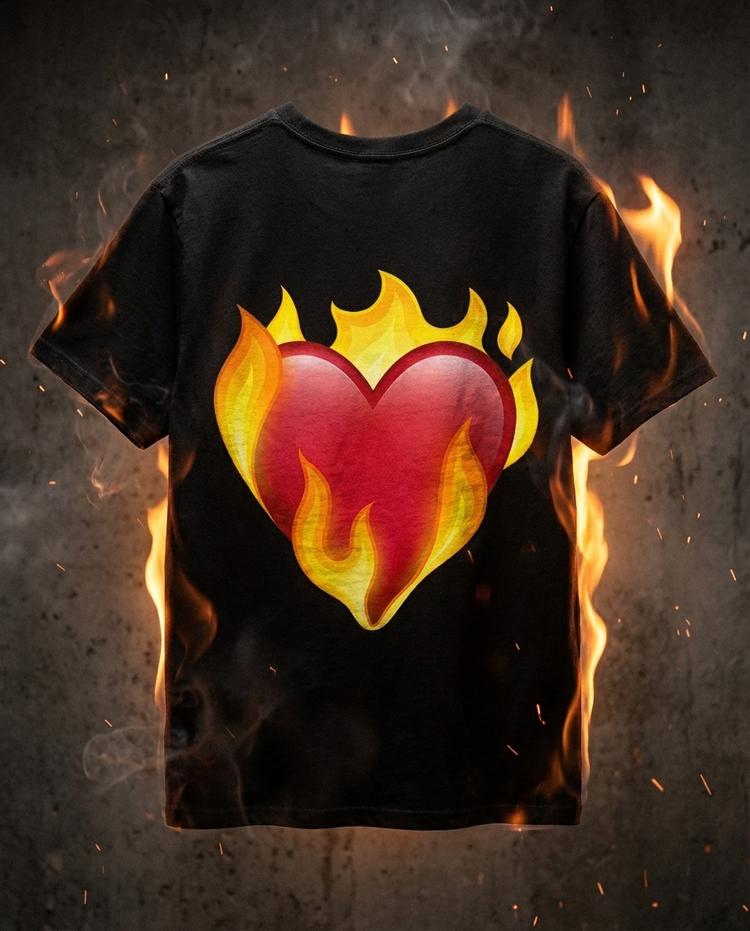 Heart on Fire Camiseta Negra, foto 6